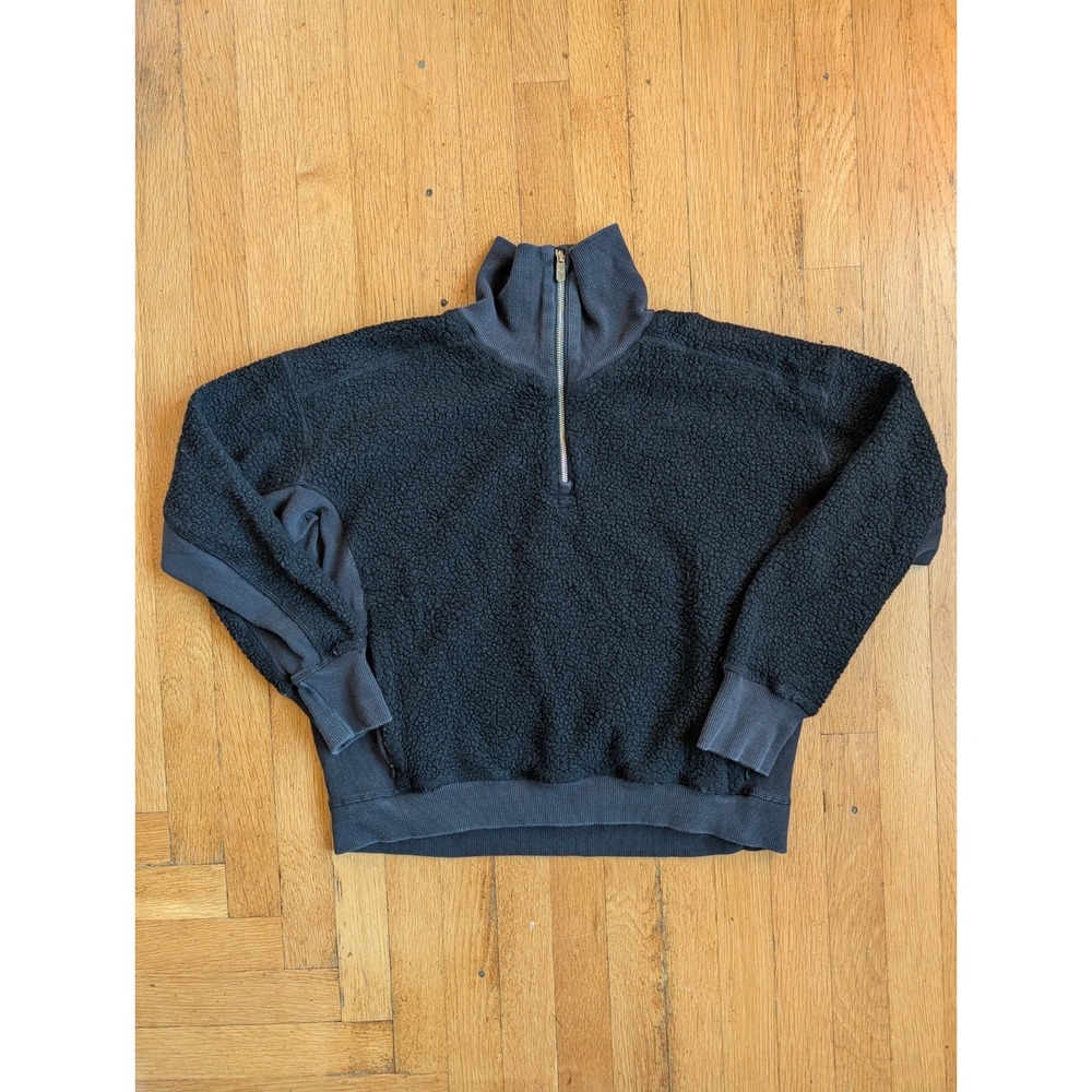 Lululemon Womens Stand Out Sherpa Black Quarter Zip Long Sleeve Jacket Sz 8 - Picture 2 of 13